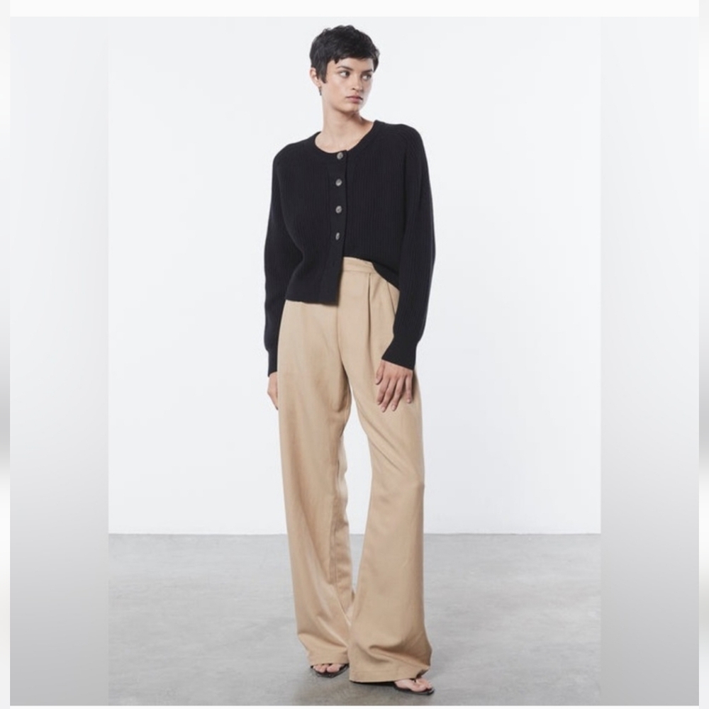 ENZA COSTA Pleated Wide Leg Pant Womens
